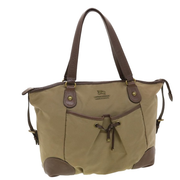 BURBERRY Hand Bag Nylon Khaki Auth 39395 - Picture 1 of 16